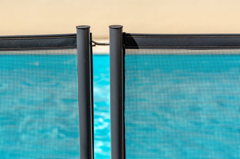Removable Mesh Fence at Pool Edge